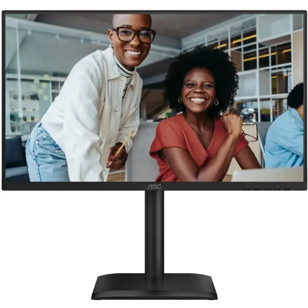 AOC Monitor IPS LED AOC 23.8 24E4U, Full HD 1920 x 1080, HDMI, DisplayPort, Boxe, Pivot, 120 Hz, 4 ms, Negru