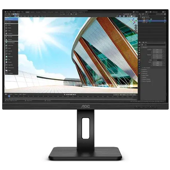 AOC Monitor LED IPS AOC 27, UHD 4k, 60Hz, 4ms, Adaptive Sync, FrameLess, HDMI, DisplayPort, U27P2
