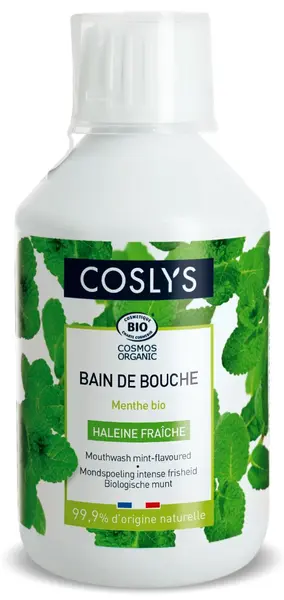 Apa de gura bio cu menta pentru ingrijire si respiratie proaspata, 250ml, Coslys