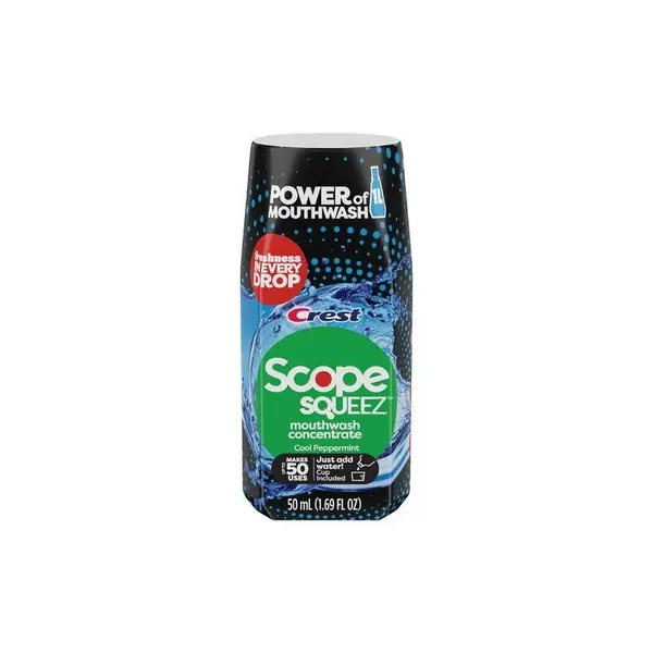 Apa de Gura Concentrata, Crest, Scope Squeez, Aroma Puternica de Menta, pentru Preparare 1L de Solutie, 50 Utilizari, 50ml