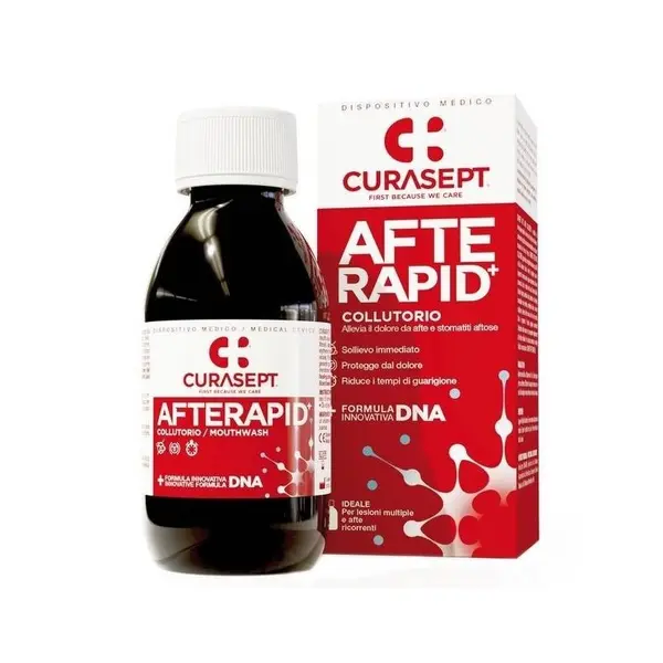 Apa de Gura, Curasept, Afterapid+, impotriva inflamatiilor Bucale, Fara Alcool, 125ml