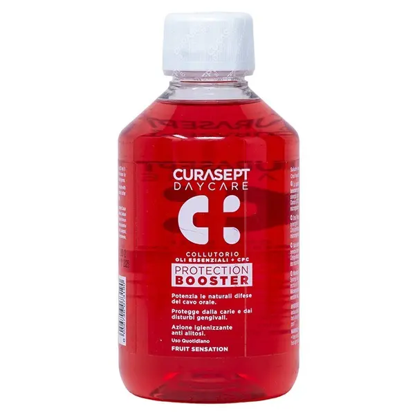 Apa de Gura, Curasept, Daycare Booster, Fruit Sensation, cu CPC, pentru Sanatatea Orala, cu Fluor, fara Alcool, 500ml
