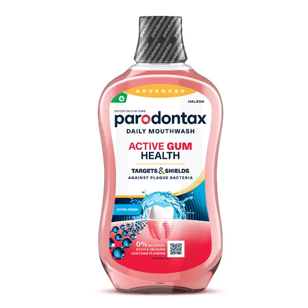 Apa de gura fara alcool Active Gum Health Fresh Mint, 500 ml, Parodontax