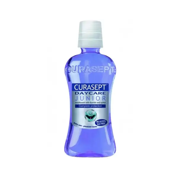 Apa de Gura pentru Copii, Curasept Daycare, Junior, impotriva Cariilor Dentare, pentru Copii, cu Fluor si Xylitol, 250ml