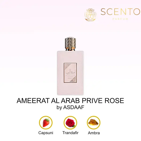 Apa de Parfum Ameerat Al Arab Prive Rose, Asdaaf, Femei - 100ml - Original Dubai
