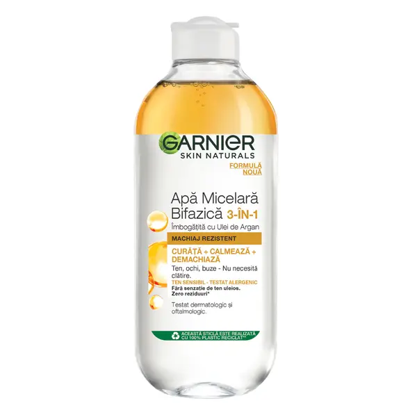 Apa micelara bifazica imbogatita cu ulei de argan Skin Naturals, 400 ml, Garnier