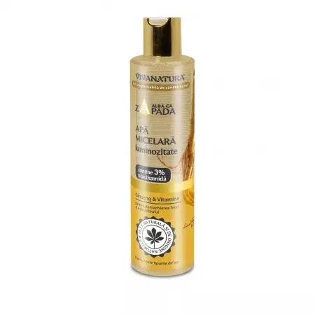 Apa micelara pentru luminozitate cu ginseng si vitamine, 250ml, VivaNatura