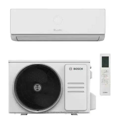 Aparat de aer conditionat Bosch Climate 4000i 35 E, 12000 BTU, Clasa A++/A++, Inverter, R32, Wi-Fi, Mod ECO, Ionizare, I-Clean (Alb)