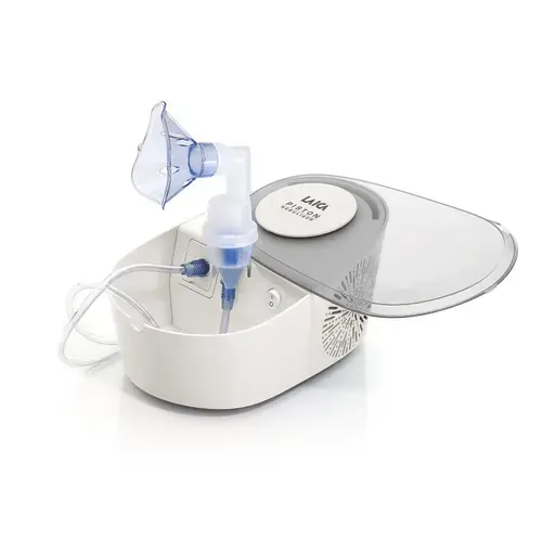 Aparat de aerosoli Laica NE2012, compartiment accesorii, cu piston, copii si adulti