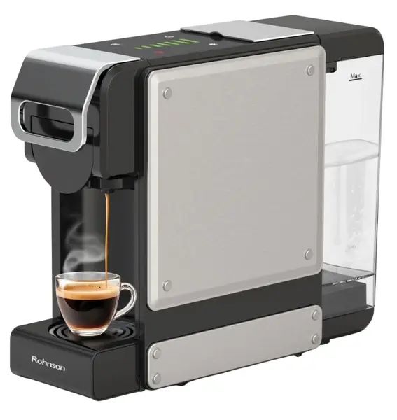 Aparat de cafea cu capsule Rohnson - R-98054, 19 bare, 1 l, negru/inox