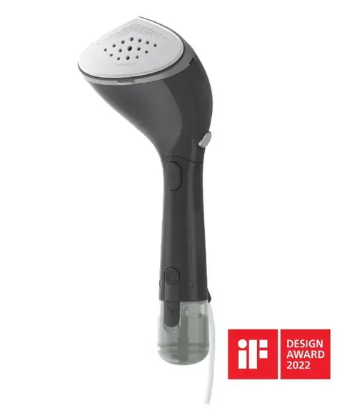Aparat de calcat vertical portabil Philips Seria 7000 STH7040/80, 1500 W, 28 g/min, Rezervor de 100 ml detasabil + rezervor de apă suplimentar mărit de 200 ml, Talpa OptimalTEMP (Negru/Gri)