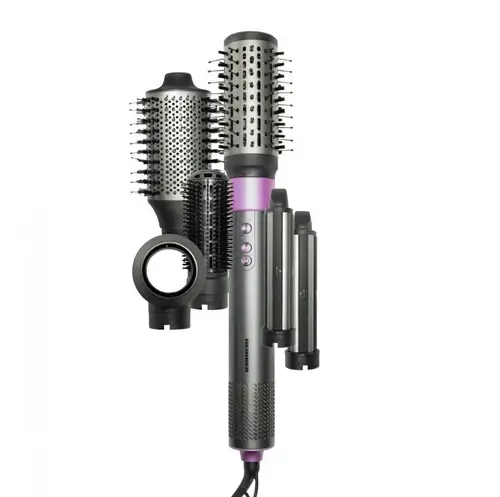 Aparat de coafat HEINNER HAS-Y15BLDC-GY6, 1300 - 1500 W, 3 trepte putere, 3 setari temperatura, Ionizare (Gri/Mov)