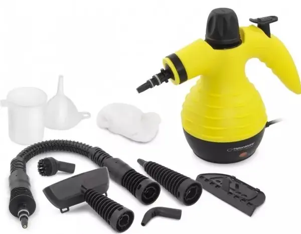 Aparat de curățat cu abur Esperanza - EHS001, 1050W, 0,35 l, galben/negru
