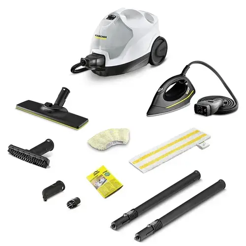 Aparat de curatat cu abur Karcher, SC4 EasyFix Iron, 2000 W, 3.5 bar, Rezervor 0.8 l, Boiler 0.5 l (Alb/Negru)