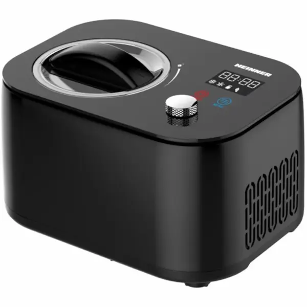Aparat de facut inghetata Heinner IceDelight HICM-DW14BK, 100W, Capacitate 1l, Ecran LED, Timer, Functie Iaurt, Negru
