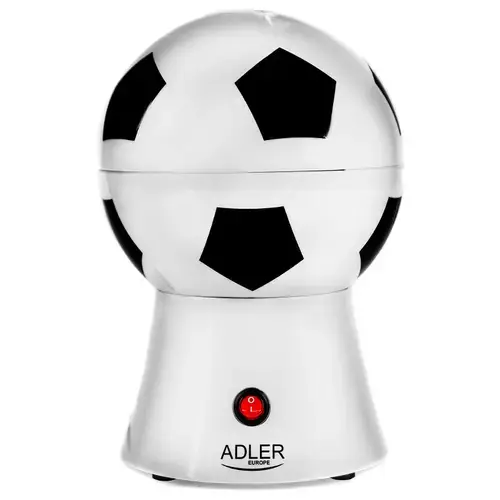 Aparat de facut popcorn Adler AD 4479 Minge Fotbal, 1200 W, Comutator LED (Alb/Negru)