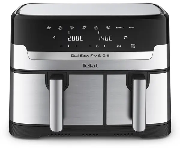 Aparat de gătit sănătos Tefal - Dual Easy, 2700W, 8.3 l, gri