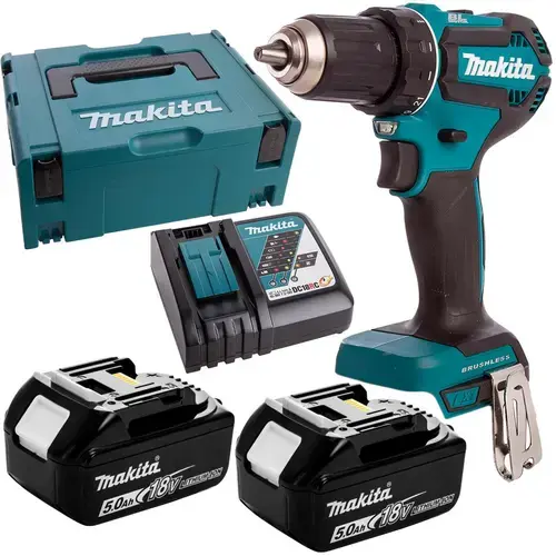 Aparat de gaurit si insurubat fara perii 18V, Makita DDF485, 50Nm, 2 acumulatori 5Ah, tehnologie XPT, 169x79x255mm