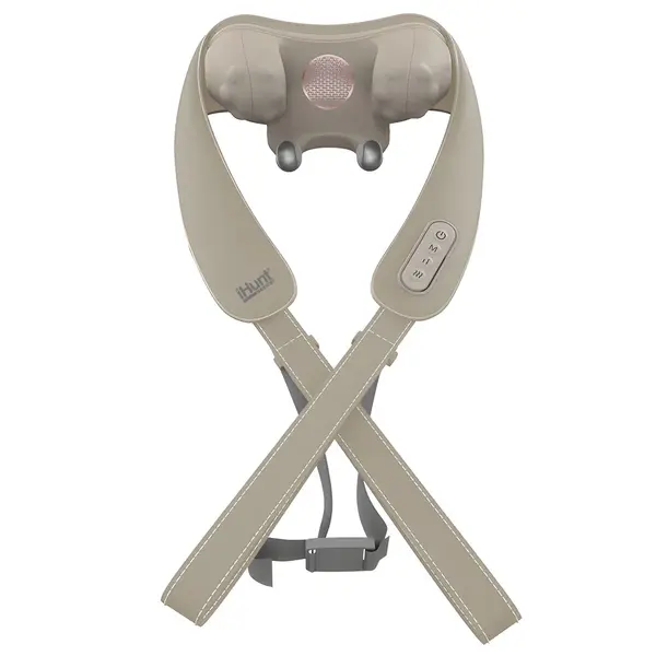 Aparat de Masaj Cervical iHunt SPA SmartNeck Air 3D, EMS TENS, Compresie Inteligenta, Incalzire, 3 Moduri de Masaj, Baterie 2000mAh, USB-C