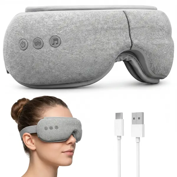 Aparat de Masaj Ocular iHunt SPA EyeZen Fold, Compresie Inteligenta cu Aer, Incalzire 42 C, Bluetooth, Design Pliabil, Baterie 1200mAh