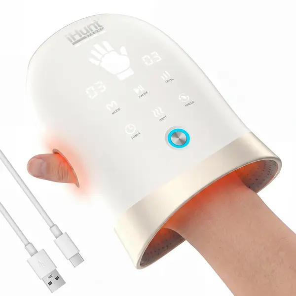 Aparat de Masaj pentru Maini si Degete iHunt SPA HandMassage Heat Pro, Compresie cu Aer, Incalzire Duala, 6 Programe, Baterie 4000mAh