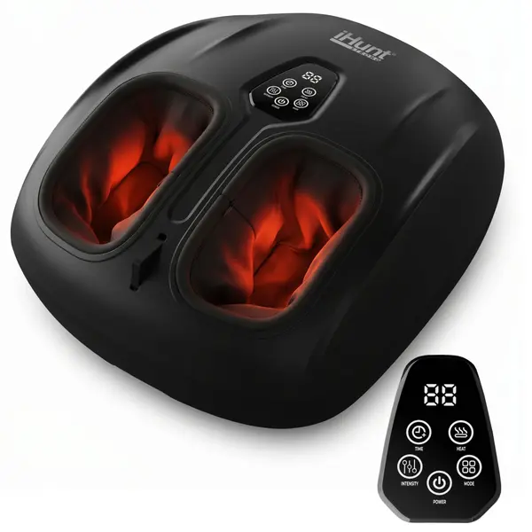 Aparat de masaj pentru picioare si talpi iHunt SPA FootRelax AirHeat, Reflexoterapie, Compresie cu perne de aer, Incalzire, Role masaj