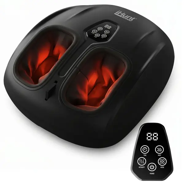 Aparat de Masaj pentru Picioare si Talpi iHunt SPA FootRelax AirHeat, Reflexoterapie, Compresie cu Aer, Incalzire, Role de Masaj, 4 Programe