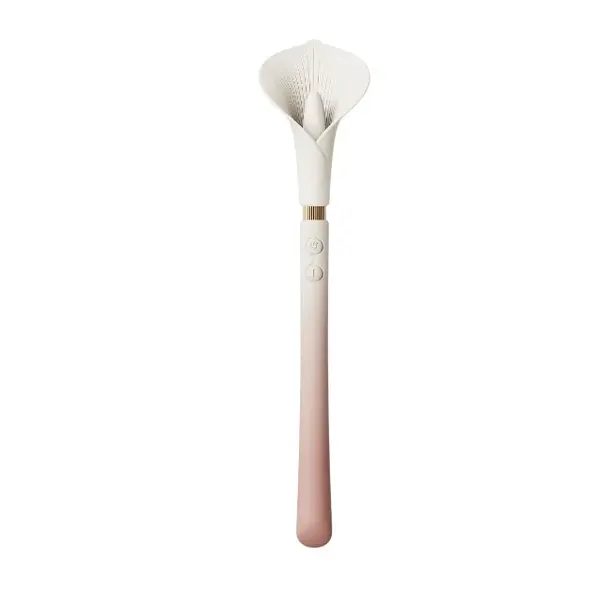 Aparat de masaj ZALO Calla Vibrating Massager, în formă de cală, 8 funcții de vibrație, rezistent la apă IPX7, culoare roz cu alb