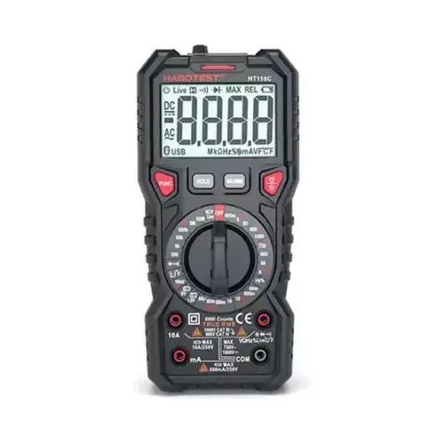 Aparat de masura digital Habotest HT118C, Multimetru, True RMS, Afisaj LCD, Negru