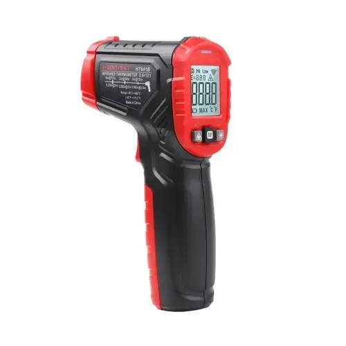 Aparat de masura digital Habotest HT641B, Pirometru/Termometru Laser Profesional, Pana la 600 ° C, Afisaj LCD, Negru