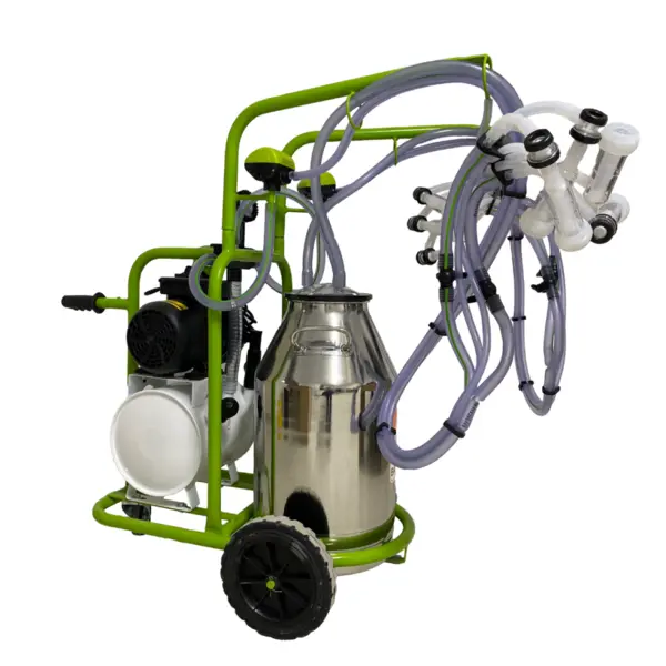 Aparat de muls capre, 4 posturi, 1 bidon 40l aluminiu, pahare plastic, 250l/min, 0,55kw