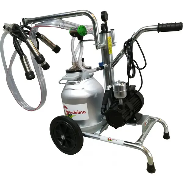 Aparat de muls Vaci Gardelina 120 AL IC, 20L aluminiu, 1 post, 180 l/min, pahare inox, 8 bovine pe ora