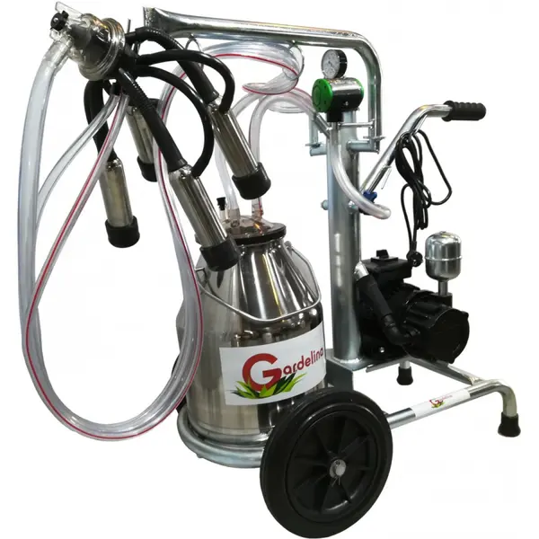 Aparat de muls Vaci Gardelina 130 INOX IC, 30L INOX, 1 post, 180 l/min, pahare inox, 8 bovine pe ora