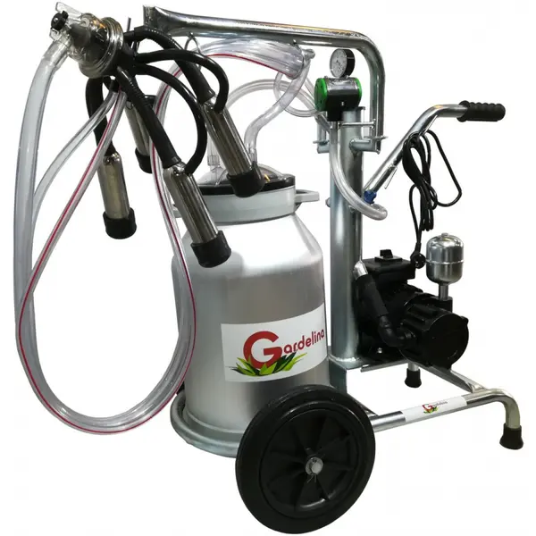 Aparat de muls Vaci Gardelina 140 AL IC, 40L aluminiu, 1 post, 180 l/min, pahare inox, 8 bovine pe ora