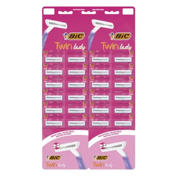 Aparat de Ras BIC Twin Lady, 2 Lame, Femei, 24 Bucati