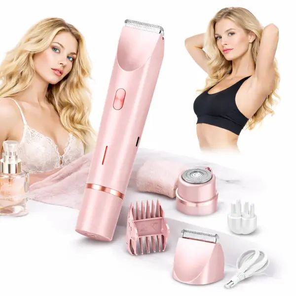 Aparat de Ras Electric 2 in 1 BIRAI LadyTrim Pro, Masina de Ras pentru Femei, Picioare, Fata si Axila, Umed si Uscat, Roz