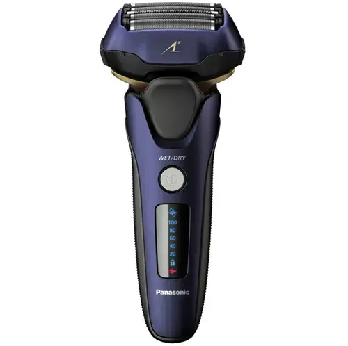 Aparat de ras electric cu 5 lame Panasonic ES-LV67-A803, motor liniar, cap Multi-Flex 16D, senzor de barba (Bleumarin/Negru)