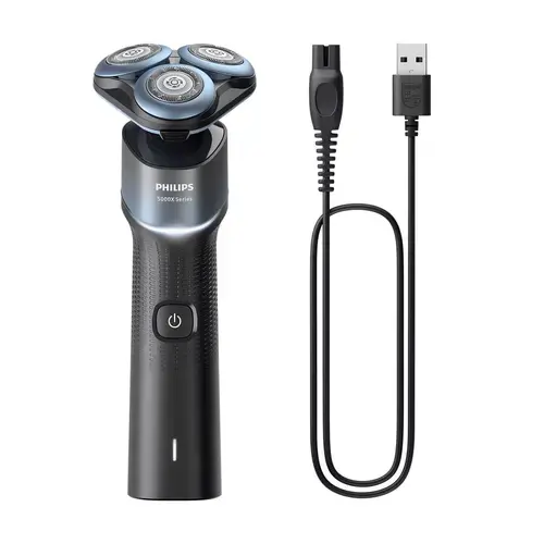 Aparat de ras electric Philips Shaver Seria 5000X X5006/00, Wet&Dry, Autonomie 50 minute (Negru/Albastru)