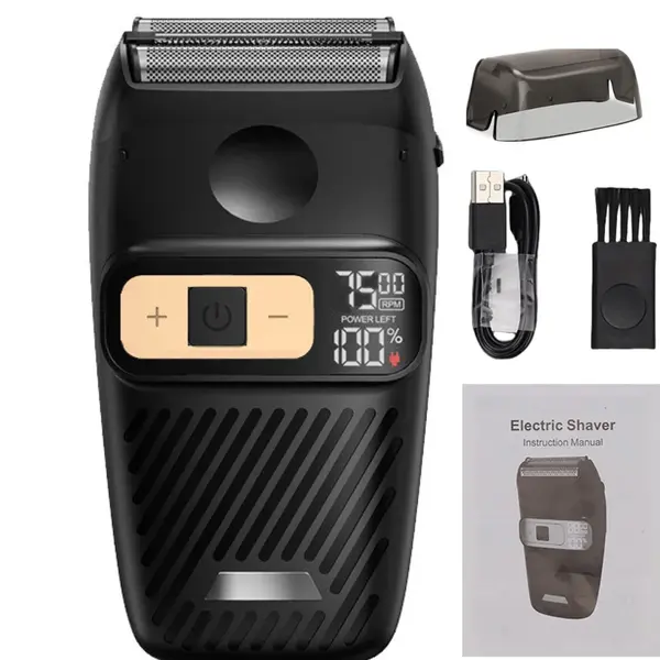 Aparat de Ras Electric Profesional PowerBlade AquaShave 3.0 – Shaver 7500 RPM, Lame Duble, 3 Viteze, Waterproof IPX7, Display LCD, Încărcare Rapidă US