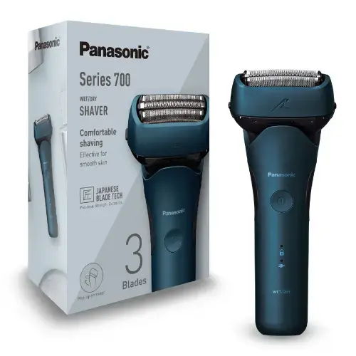Aparat de ras Panasonic ES-LT4B-A803, 3 lame inchJapanese Blade Technologyinch, Trimmer, Senzor pentru barba, 45min autonomie Li-Ion, Wet & Dry, Mod inchShaving Foaminch