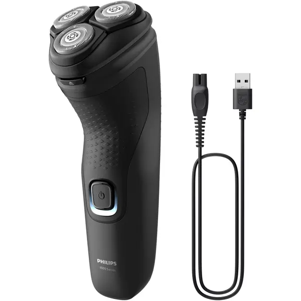Aparat de ras Philips,barbierit umed si uscat, fara fir, capete 4D flexibile, lame autoascutire, 40 min, capac de protectie, Negru