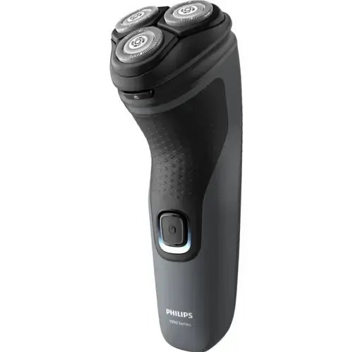 Aparat de ras Philips Shaver Seria 1000 S1142/00, barbierit umed şi uscat, fara fir, capete 4D flexibile, lame autoascutire, 40 min, capac de protectie (Gri)