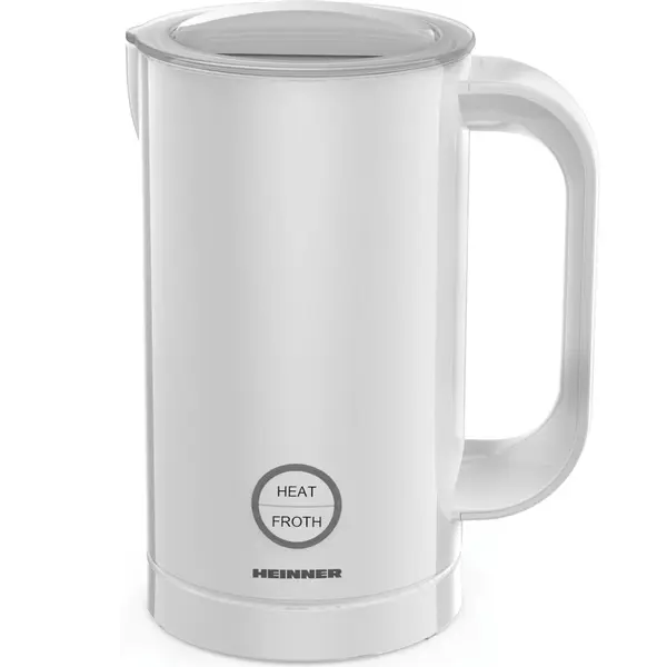 Aparat de spumat lapte Heinner HMFR-450WH, Capacitate spumare 100 ml, Capacitate incalzire 200 ml, Alb