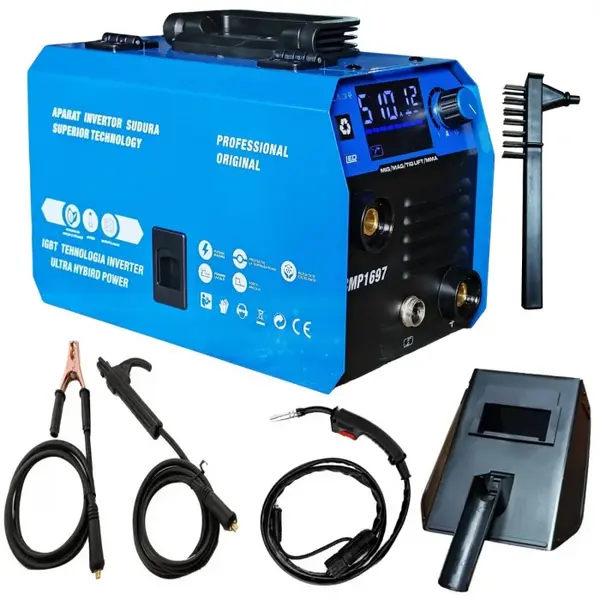Aparat de sudura Ural MIG MMA LIFT TIG, 495A, Afisaj digital, Accesorii incluse, Albastru