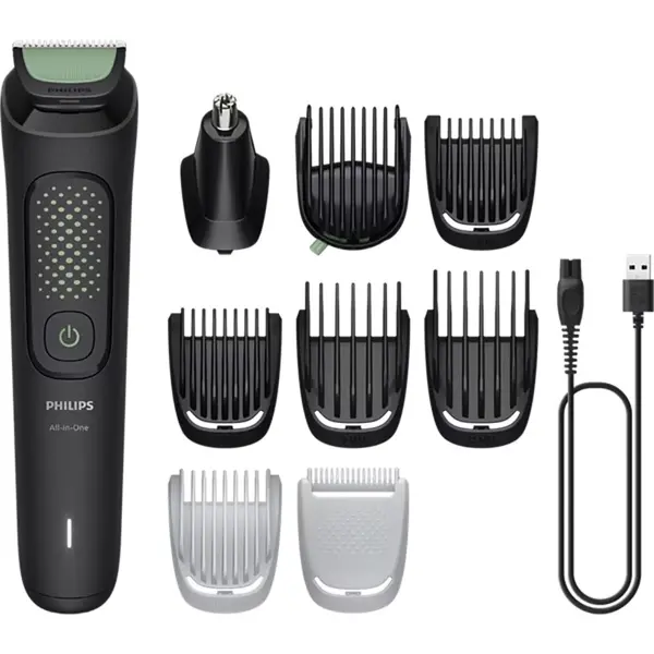 Aparat de tuns 9in1 Philips Seria 3000 MG3945/15, Acumulator, 0.5-12 mm, Autonomie 90 minute, Negru