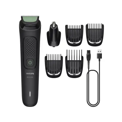 Aparat de tuns All-in-One Trimmer Seria 3000 Philips MG3915/15, Autonomie 60 minute, 6 atasamente (Negru)