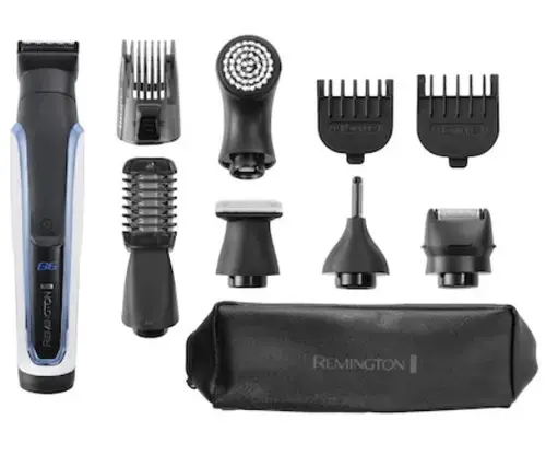 Aparat de tuns barba si parul 10 in 1 Remington Graphite Series G6 PG6000, Lame din Grafit cu auto-ascutire, 100% rezistent la apa (Alb/Negru)
