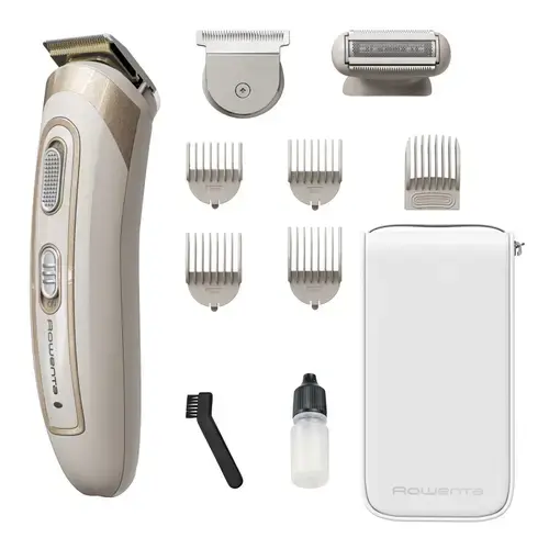 Aparat de tuns multifunctional Rowenta Trim & Style TN9154F0, autonomie 60 minute, lame titan, Crem