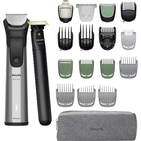 Aparat de tuns Philips All-in-One Trimmer 9000 Series, Tehnologie OneBlade, Autonomie 120 min