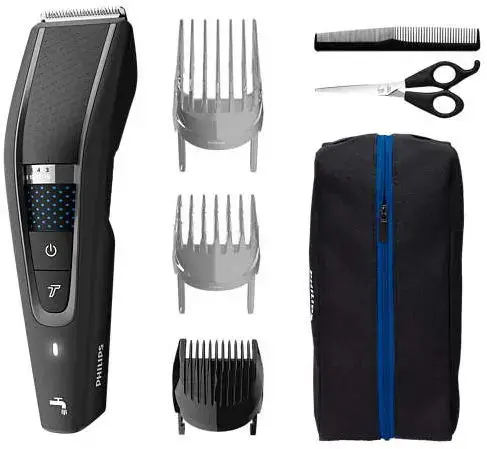 Aparat de tuns Philips Hairclipper series 5000 HC5632/15, Lungime 0.5-28 mm, Autonomie 90 min, Tehnologie Trim-n-Flow PRO (Negru)
